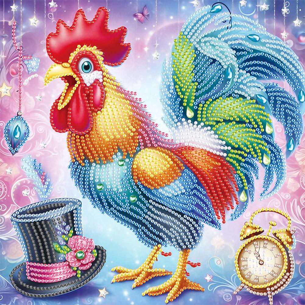 

5D DIY Частичная Алмазная Живопись Набор Специальных Форм Алмазов Петух Декор 30x30см