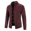 Cardigan de toamnă/iarnă pentru bărbați mărime plus, din catifea îngroșată, cu guler înalt - Palton cu croială slim.