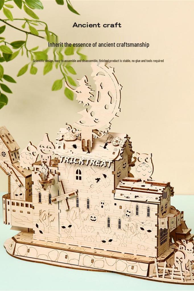 Haunted House Wooden Jigsaw Puzzles - Educational Toys for Kids