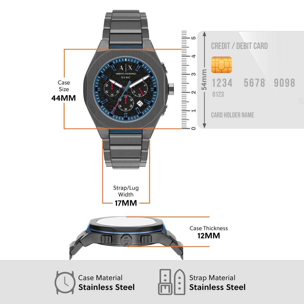 Armani Exchange Men's Analog Stainless Steel Watch AX4295
