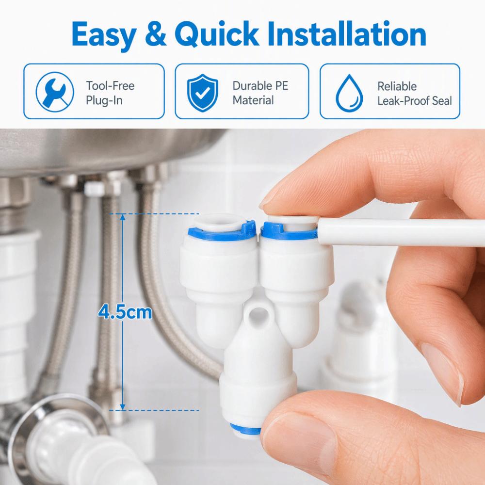 5 Stück G1/4 Gewinde Wasserfilter Anschluss Weiß Rohrverschraubungen Auslaufsicherer PE-Rohrverbinder RO-System