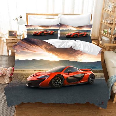Conjunto de Cama Carros de Corrida Estampa 3D Capa de Edredom Esportes Radicais Decoração de Casa Roupas de Cama Para Adulto Adolescente Meninos Têxteis Para o Lar