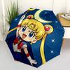 Sailormoon Automatischer Süßer Regenschirm - Faltbar mit 8 Eisenrippen, Tragbar für Draußen, Geschenk, Outdoor-Regenschirm, Verspieltes Accessoire, Langlebig Hoch