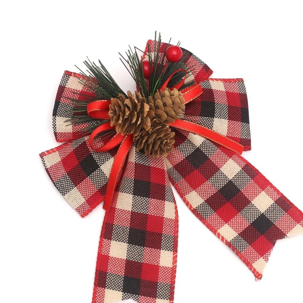 Checkered Ribbon Christmas Bows Buffalo Plaid Ribbon Bowknot Buffalo Plaid Bows Holiday Party