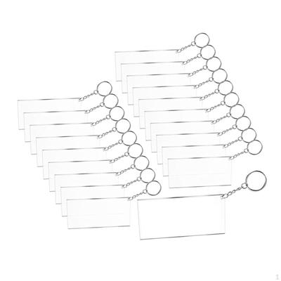 20 Pieces Rectangle Acrylic Keychains Blank Set Key Rings Handmade Gifts with Jump DIY