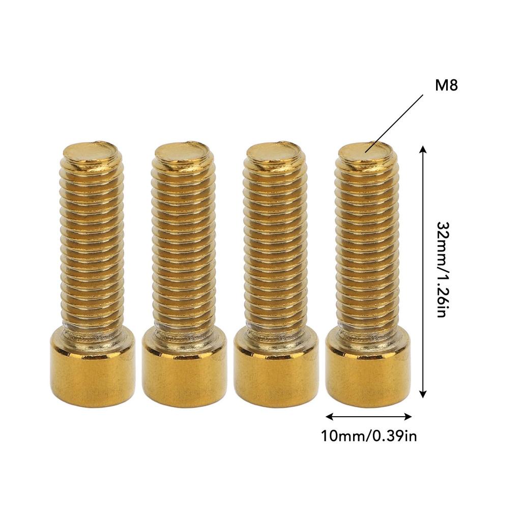 Bike Stem Bolts Road Bike Stems 4 Pack M8 X 32mm Handlebar Fastening Screws