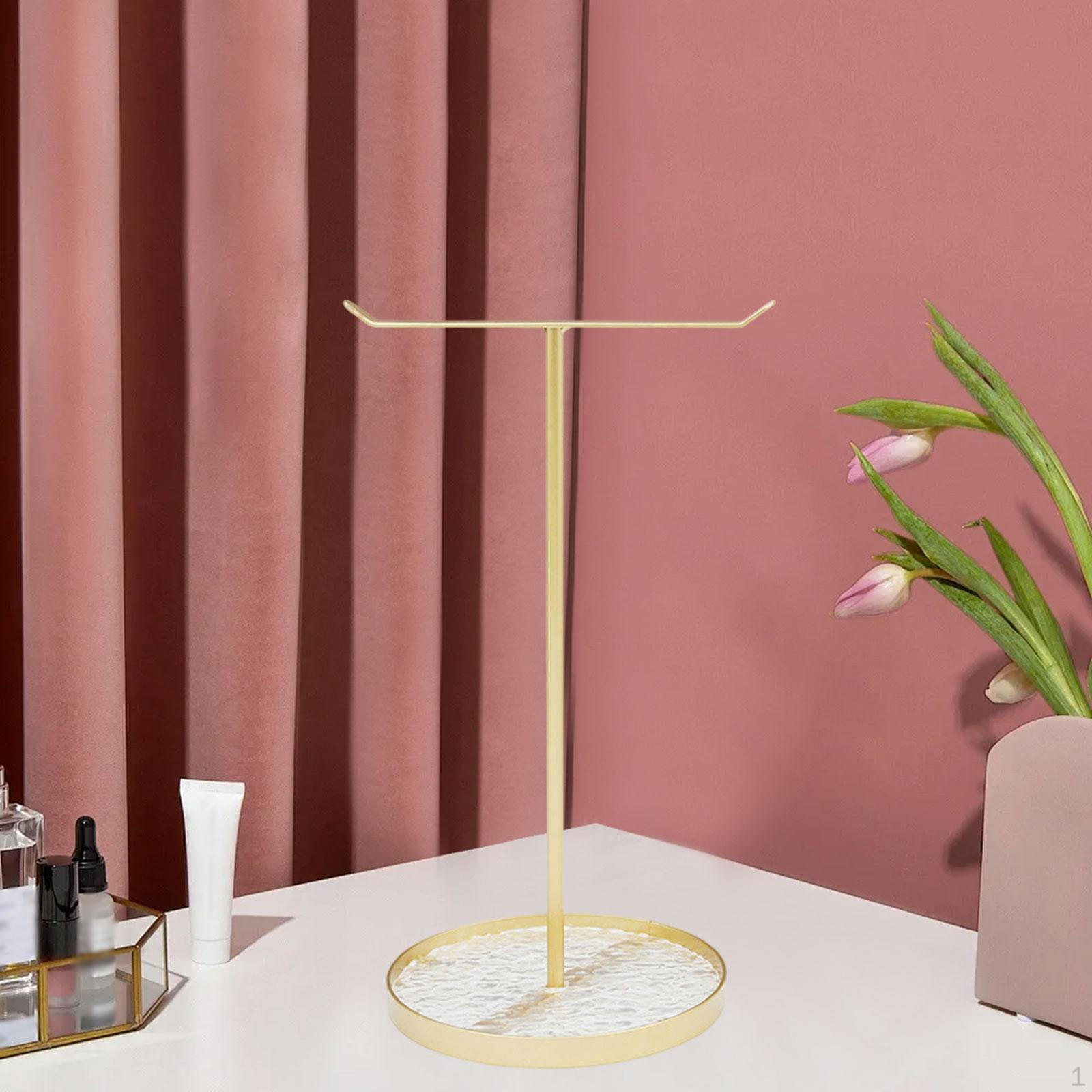 

Стойка для ювелирных изделий, декоративная металлическая настольная Т-образная стойка для ожерелий и часов золотой