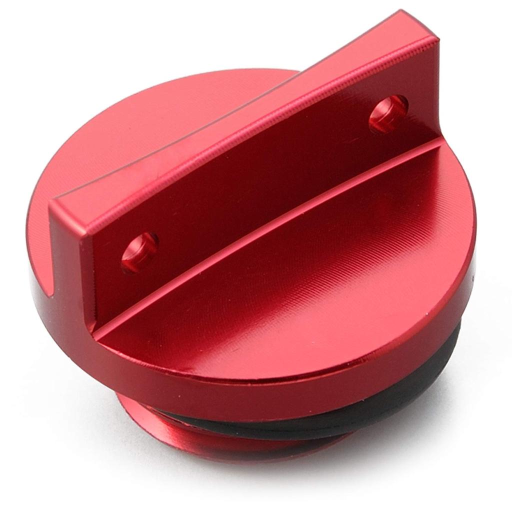 Daytona 74760 Aluminum Billet Motorcycle Filler Cap with O-Ring Shaved Aluminum M20 X P2.5 Red