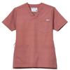 [Anfamie] Moz Logo Scrub, Smooth, Stretch, Shoulder Snaps, Unisex, Shape-Retaining, for Nursing, Size Small, Terracotta