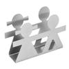 Upright Napkin Holder Boy and Girl Hollow Pattern Wrought Iron Metal Vertical Tissue Holder Desktop Storage Rack