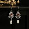 Classic Retro French Pearl Dangle Earrings - Light Luxury, Simple, Long Design for Women