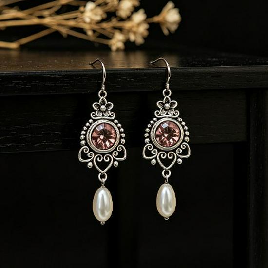 Classic Retro French Pearl Dangle Earrings - Light Luxury, Simple, Long Design for Women