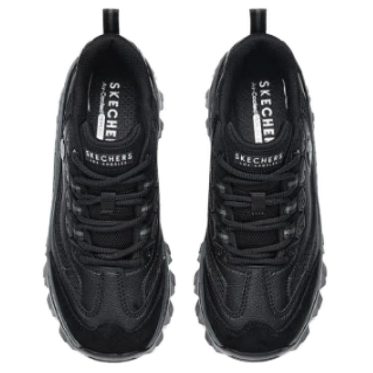 Skechers Honey Cake Shoes Comfortable Lightweight Casual Versatile Wear Resistant Increased Height Low Top Dad Shoes Women Sneaker Black 177233-BBK