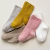 Infant Unisex Cotton Non-Slip Mid-Calf Socks (0-3 Years) - Double Needle, Loose Cuff for Spring/Autumn
