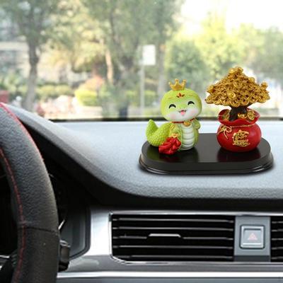 Lucky Tree and Snake Statue Blessing Ornament Holiday Artwork Resin Fengshui Figurine for Office