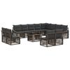 Garden Sofa Set 13 Pieces Gray and Dark Gray Poly Rattan