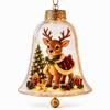Transparent Lighted Christmas Bell Ornament Acrylic Cartoon Style Clear Christmas Bauble Ornament LED Lighted Plastic