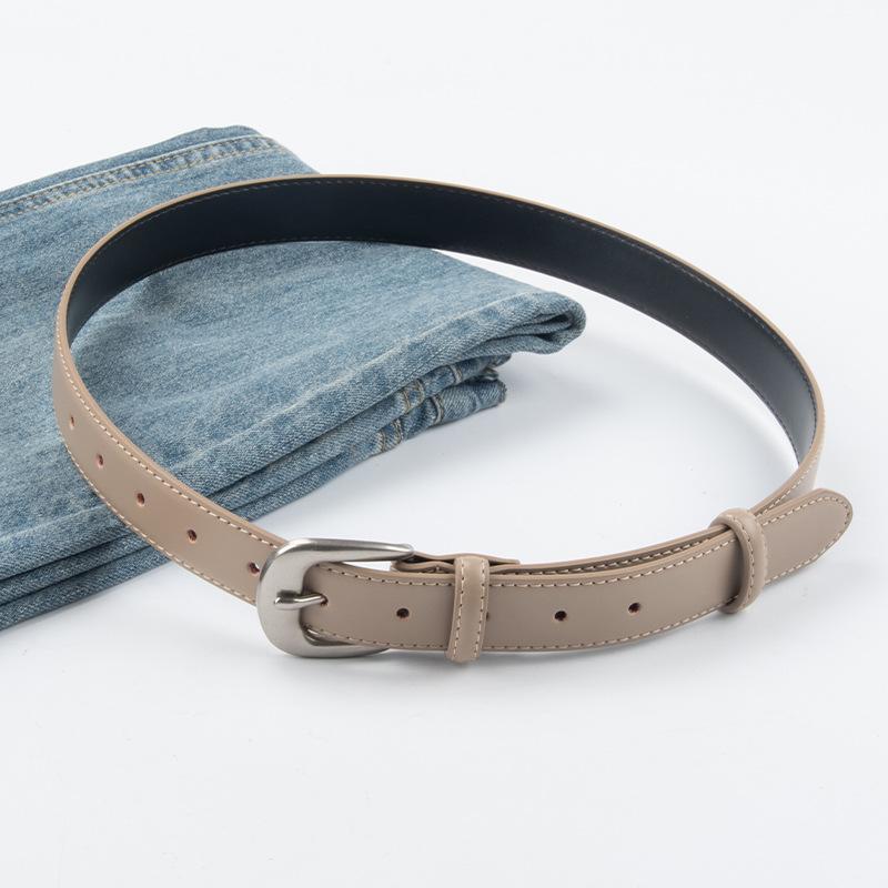 Genuine Leather Women's Belt Cowhide with Casual Pants Coat Jacket Decoration Simple and Versatile Women's Belt