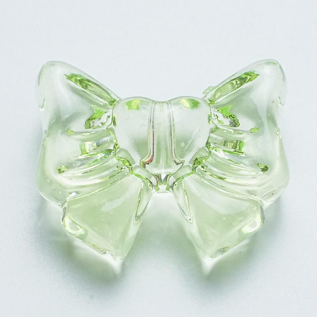 Heart-Shaped Transparent Bow Tie Hair Accessory Phone Chain 100g Pack (~22 pieces) зелёный