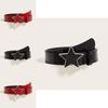 Punk Leather Belt With Gold Alloy Buckle For Men And Women Casual Wear