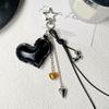 Romance Leather Heart Shaped Keychain With Bohemian Braid And Fringe Detail Stylish Purse Decoration Bag Hangings