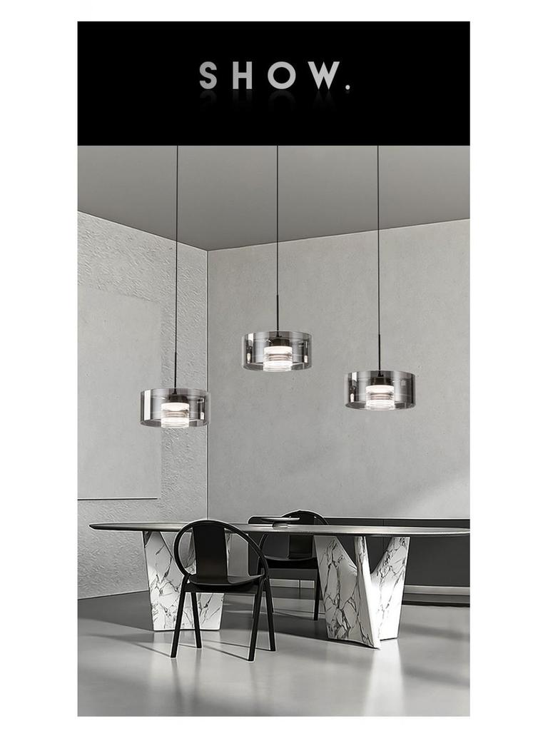 2025 Modern Minimalist Glass Pendant Light with Adjustable Height for Dining Table or Bar
