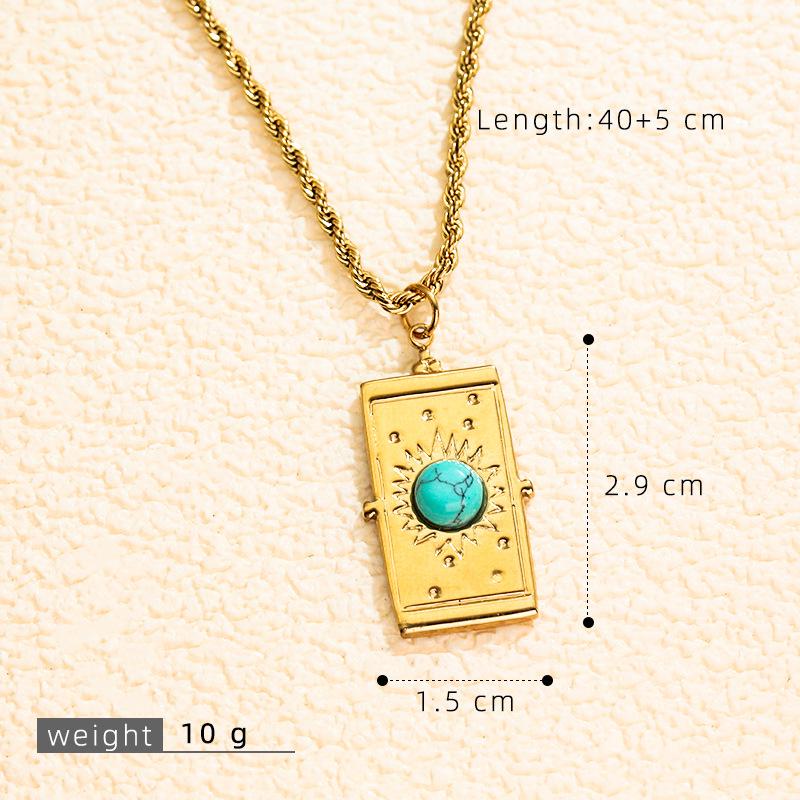 Europäischer und Amerikanischer Stil 3D Tarotkarten Anhänger Halskette mit Mikroeingefassten Diamanten