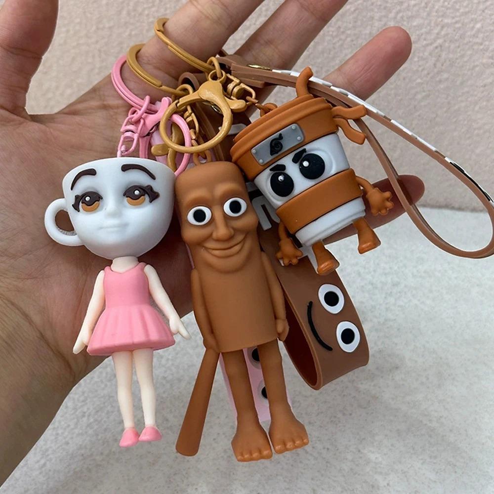 Italian Brainrot Keychain Tralalero Tralala Tung Tung Tung Sahur Ballerina Cappuccino Toy Keychains Pouch Pendant Decor Present