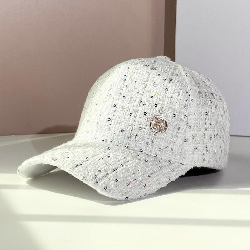 

ins sequined R letter baseball hat women s spring and autumn winter fashion versatile face small street cap (54-58cm) Adjustable