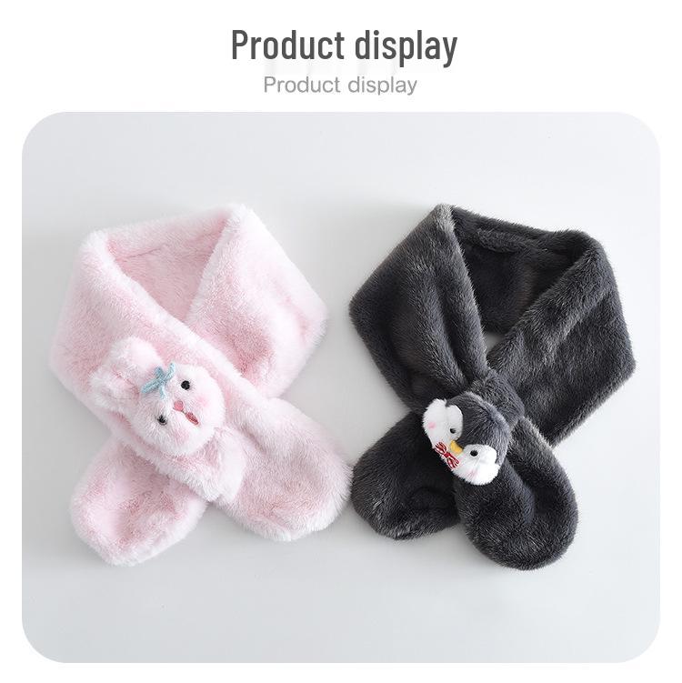 Samtiger Winter-Schal für Kinder: Warmer, Winddichter, Einfarbiger Schlauchschal mit Kleintier-Design