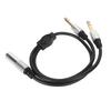 6.35mm Splitter Y Cable Mono Female To Dual Male 1 4 Inch Splitter Cord for Amplifier Microphone Speaker 1.6ft