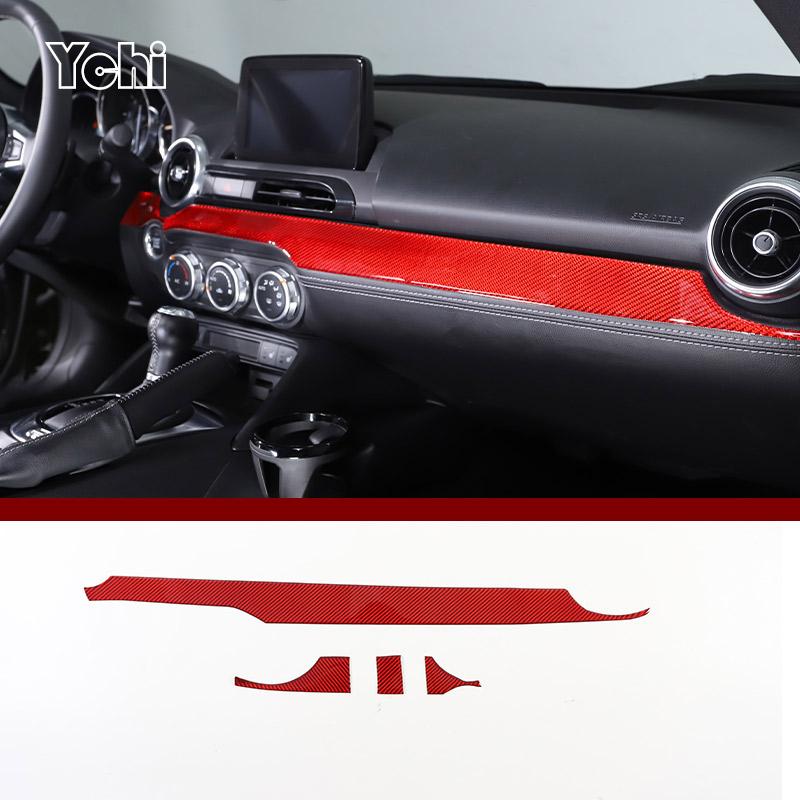 Red Soft Carbon Fiber For Mazda MX-5 NC 202016-2026 Car Center Control Interior Sticker Car Modification Accessories