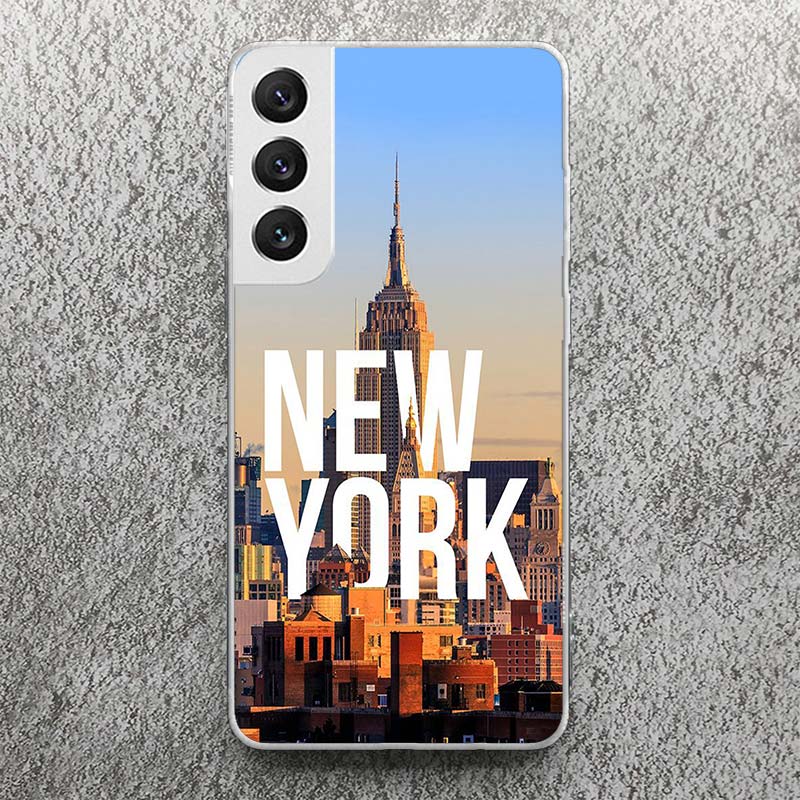 NYC New York City Print Soft Case for Samsung Galaxy S25 S24 S23 S22 Ultra S21 Plus S20 FE Phone Shell S10 + Pattern Cover Soft