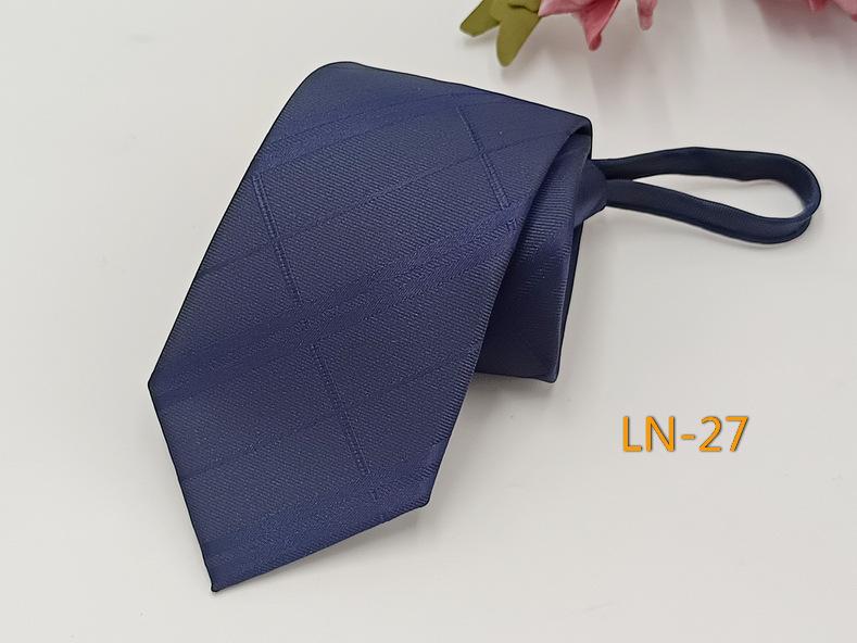 Men's Professional Striped Jacquard Zipper Tie, 7cm