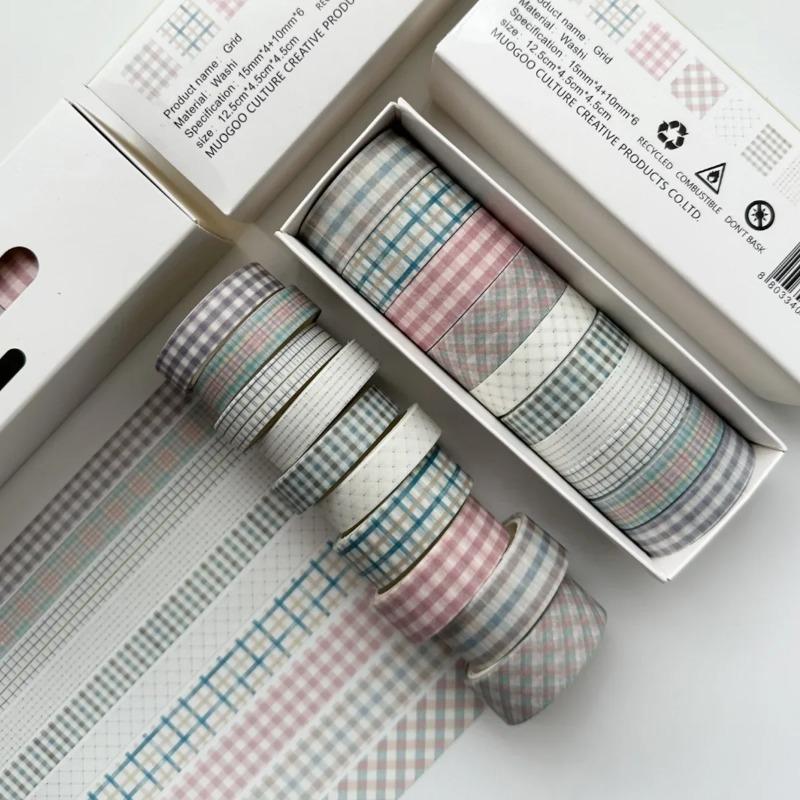 10 Roll Vintage Style  Washi Tape Set Adhesive Multi-Pattern Scrapbooking Tape Retro DIY Journals Deco Art Supplies