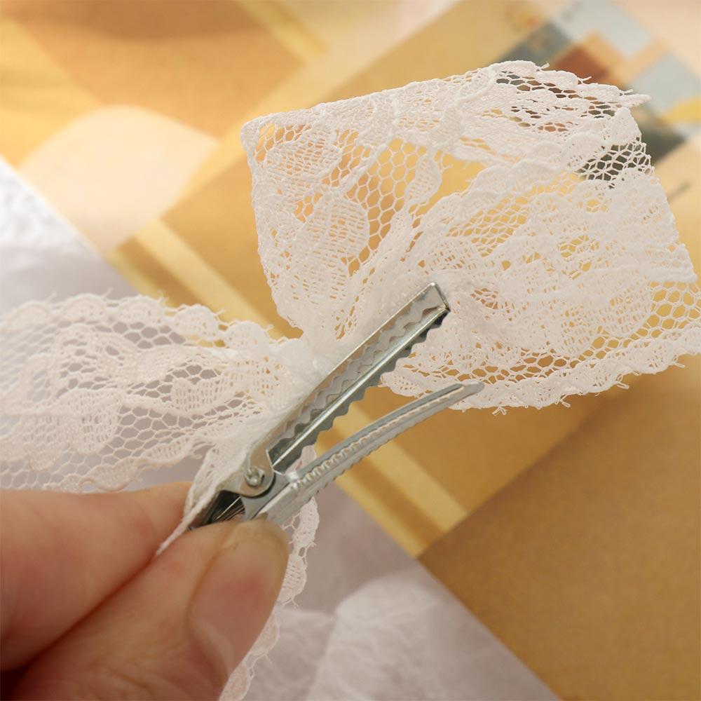 Sweet Korean Female Lace Lolita Female Hair Clips Bow Hairpin Hair Accessories Balletcore Barrettes