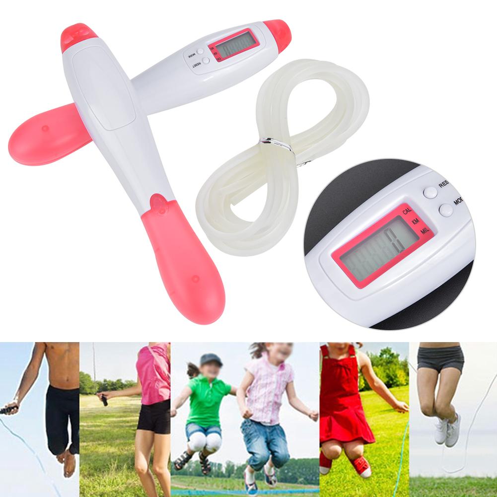 Adjustable Electronic Counter Jumprope Sport Equipment for Student School Usagepink