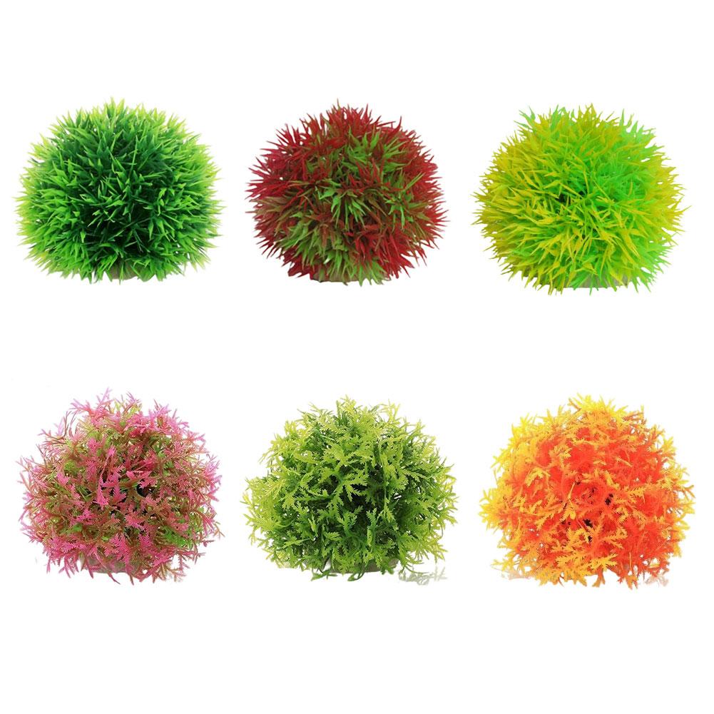 Artificial Aquatic Plant Colorful Pinecone Ball Aquarium Grass Ornament Decorative Ball Terrarium Aquascaping Decor Ornament for Fish Tank
