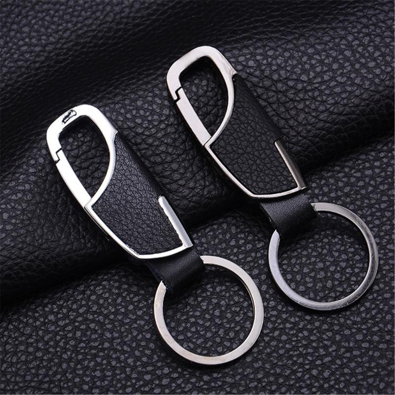 Handmade PU Leather Car Keychain with Metal Ring For Men Stylish Motorcycle Accessories Automotive Enthusiast Gift