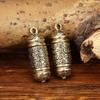 Antique Brass Heart Sutra Buddha Pendant Keychain Amulet