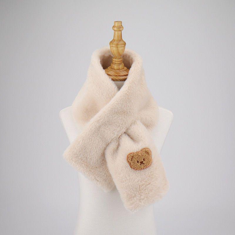 Damen Winter Teddybär Schal: Imitation Rexkaninchenfell, Plüschiger Warmer Überkreuz-Nackenwärmer