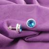 Round Natural Swiss Blue Topaz 925 Sterling Silver Wife Gift Stud Post Earrings EE-147-5
