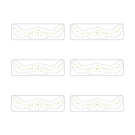 6 sztuk złotych brokatowych naklejek na twarz z tatuażem, wodoodporne sztuczne piegi, lśniące plamki do makijażu, aby uzyskać efektowny wygląd, świąteczny blask