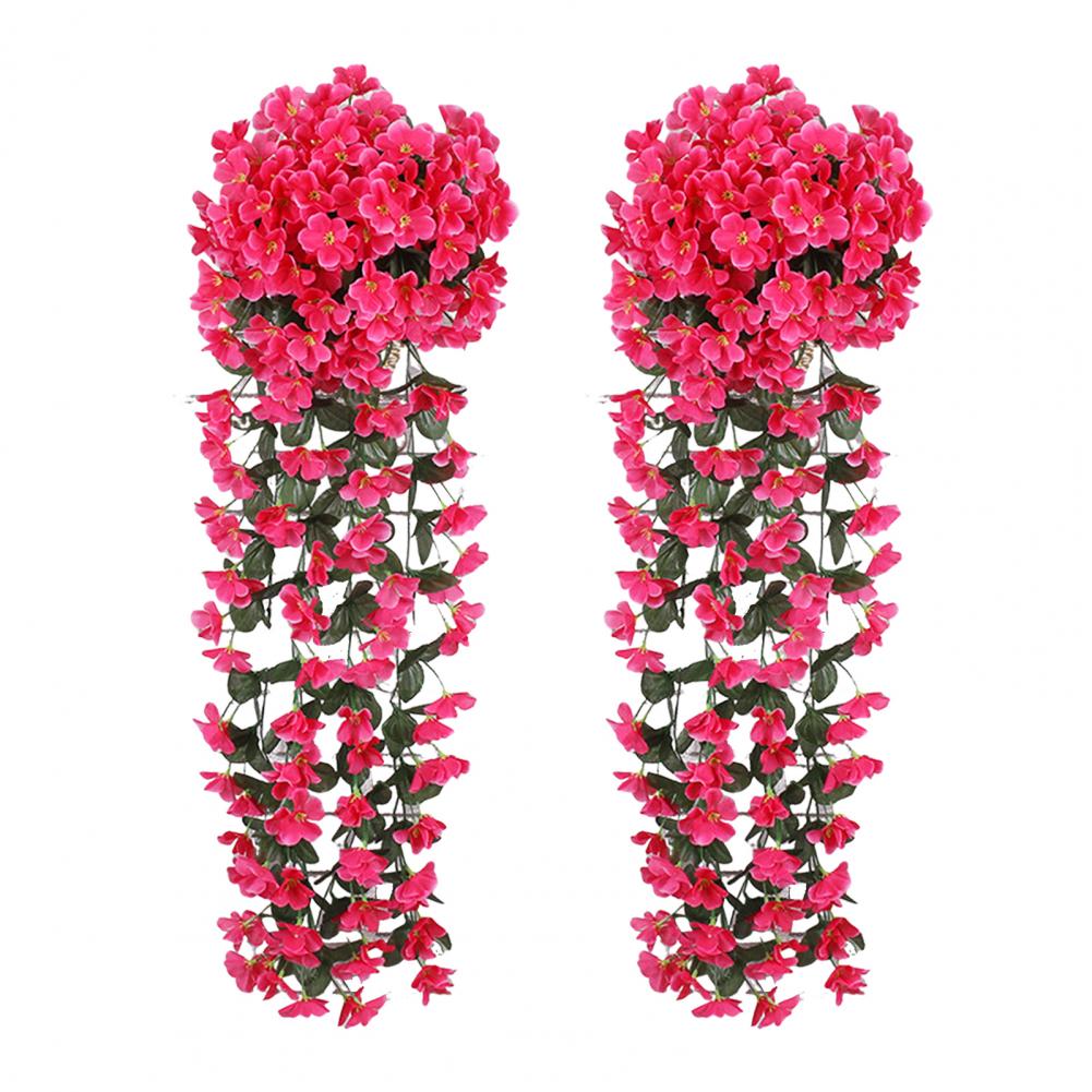 Faux Hanging Flowers with Soft Petals Realistic Faux Flowers Vibrant Artificial Hanging Flowers for Home Garden Yard Decoration