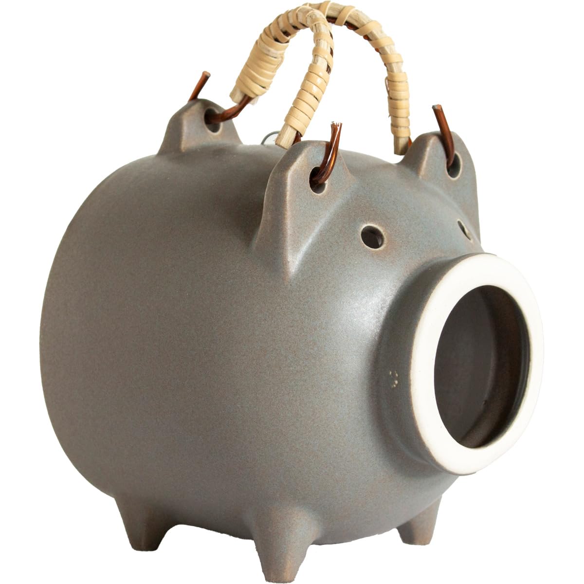 

Kamoshika Douguten Mosquito Coil Holder Case, Pig Design, Ceramic, Outdoor Mosquito Coil Holder, Banko Ware, Made in Japan (Small Gray)
