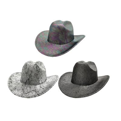 Cowboyhüte Panama Hut Einzigartiger Druck Breitkrempig für Damen Herren Foto Requisiten Western für Herren Damen Unisex Tragen Kopfbedeckung