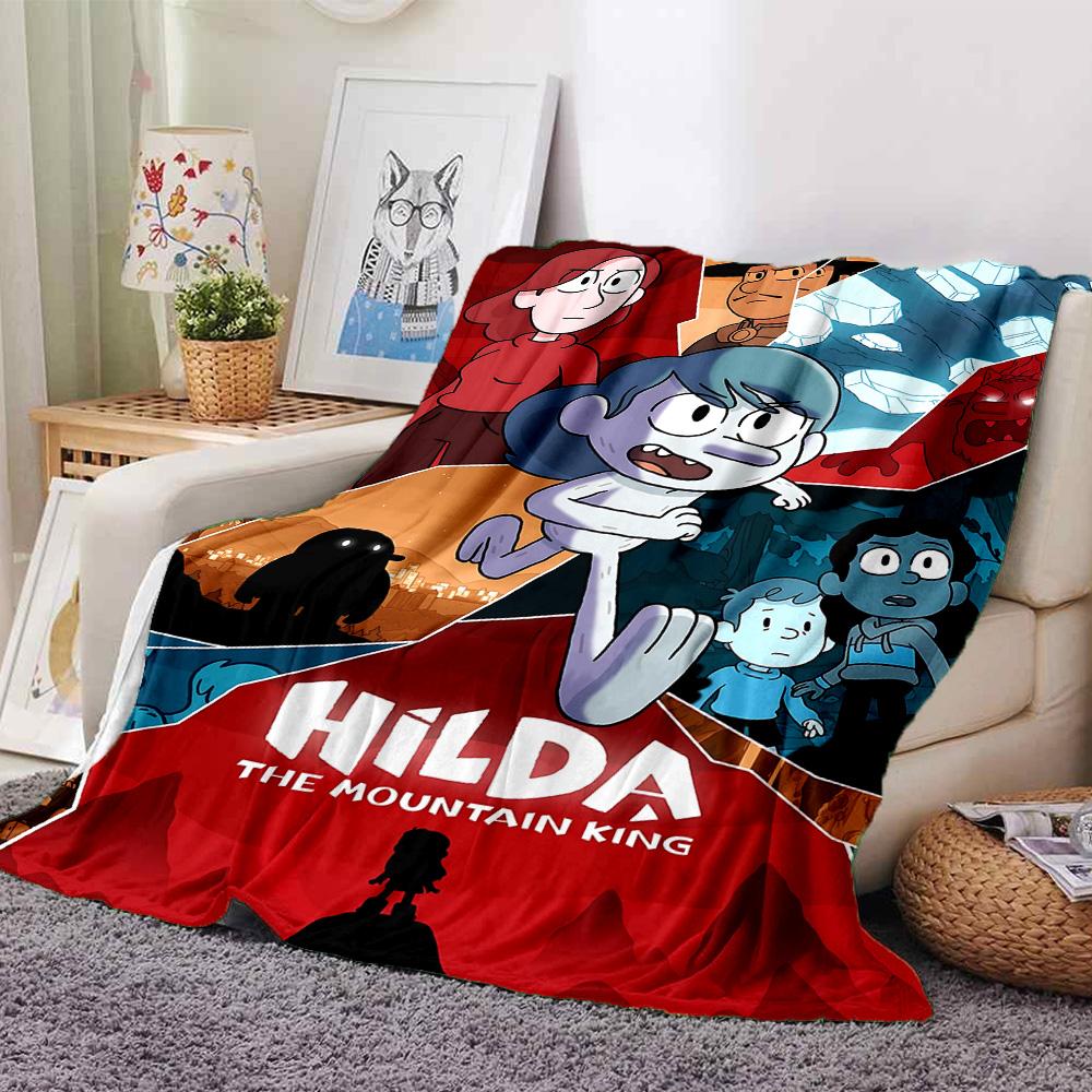 Hilda Mountain Flannel Blanket Super Soft Warm Cozy Blanket for Sofa Bed Office Travel All‑Season Home Decor Gift