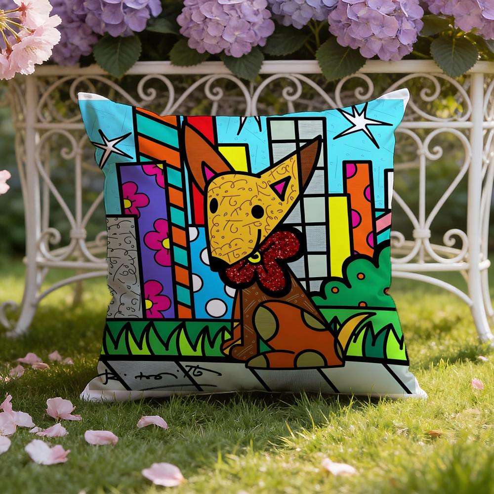 B-Britto Art Design Cushion Cover Home & Car Dual-Scene Pillow Cover: Reversible for Premium Comfort