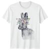 Watercolor Rabbit Hare Wearing Womens T-Shirt Art Wildlife Birthday Gift For Her