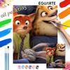 Oil Painting DIY Digital Painting Zootopia Nick and Judy HandPainted Wall Art for Living Room or Entryway.